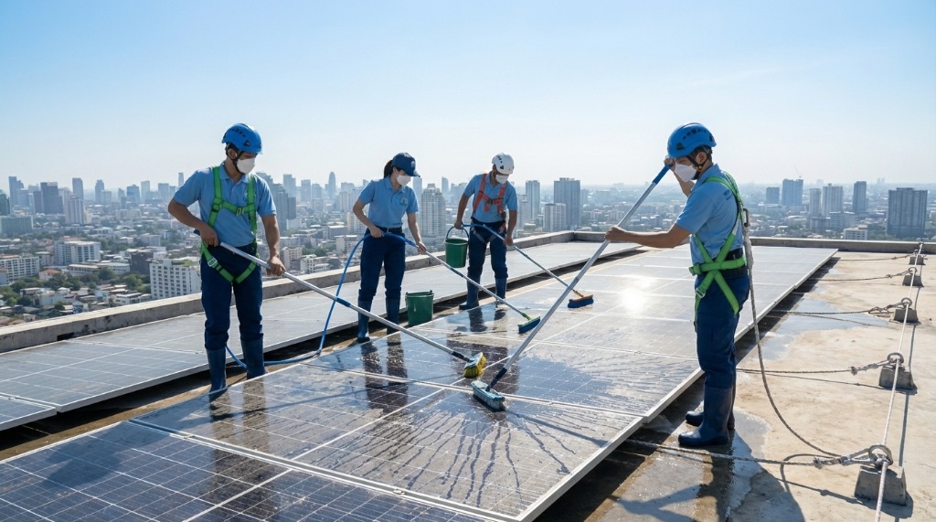 ล้างแผงโซล่าเซลล์ และ หลังคา